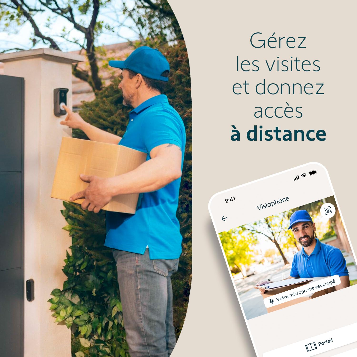 Somfy Visiophone V350 Connect Interphone connecté Écran 7 pouces Vision nocturne Contrôle 5 équipements RTS