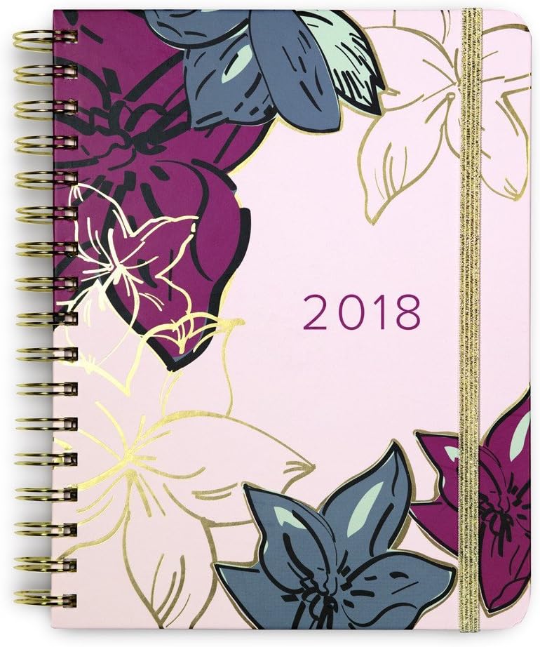 17 month large agenda falling flowers neutral