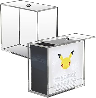 Clear Acrylic Display Case Compatible for Pokemon Elite Trainer Box - UV-Resistant Pokemon ETB Protective Case with Sliding Lid (4.0mm, Pack of 1) by EVORETRO
