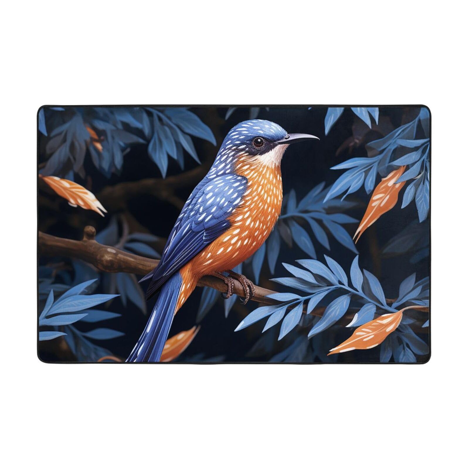 Tapis chambre à coucher vintage oiseau lavable anti-poussière entrée