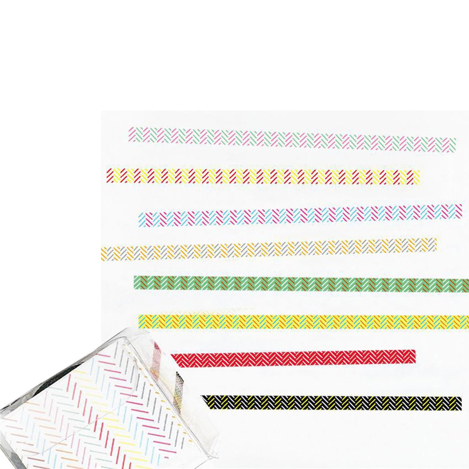 Yhplxyuus 8Rolls Striped Decorative Paper Tape 3mmX5m for Journals, Calendars, Wrapping Scrapbooking Adhesive Tape Set