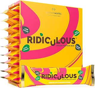 Protein Works | Ridiculous Vegan Protein Bar, Chocolate Caramelicious, x9