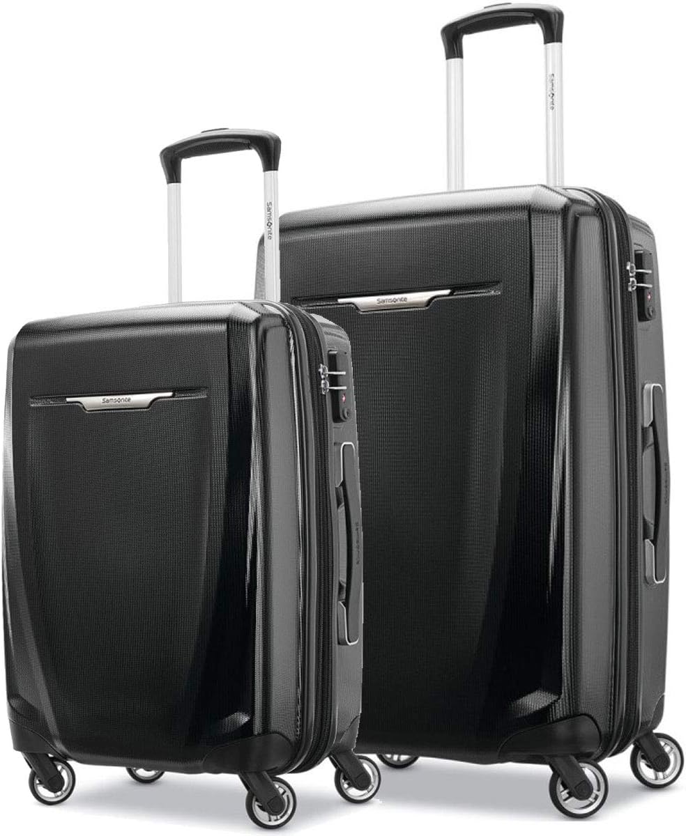 Samsonite Winfield 3 DLX Hardside Luggage with Spinners, Black, 2-Piece Set (20/25)