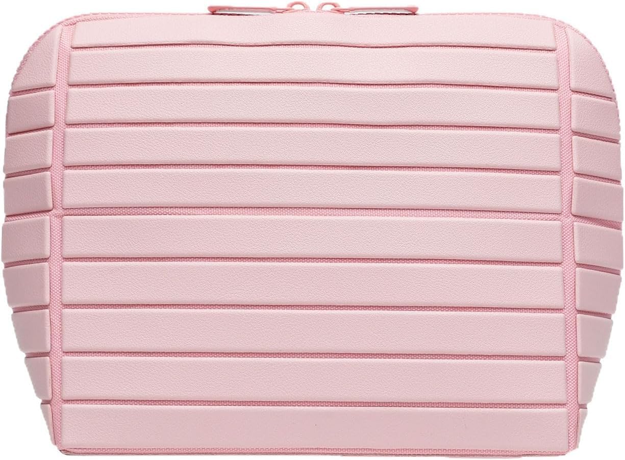 Parallel Travel Makeup Bag for Women,Foldable Toiletry Bags Parallel,Waterproof Organizer Bags with Compartments for Skincare, Toiletries,Beige