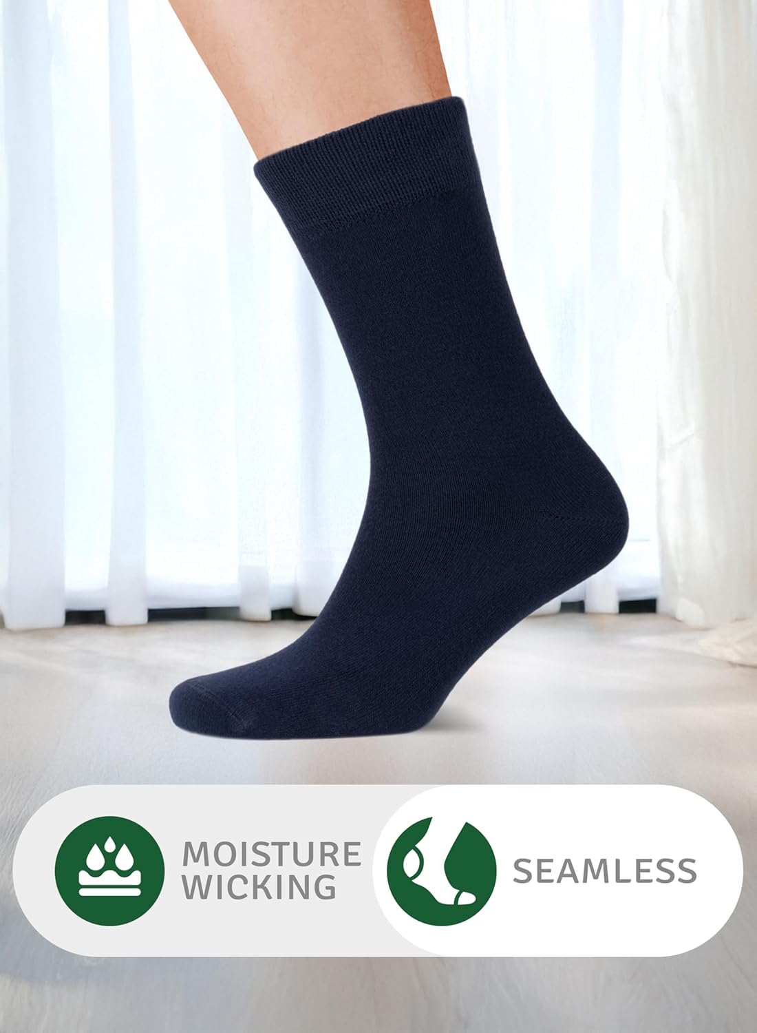 Men's Rayon from Bamboo Dress Socks, Mid-Calf, Seamless, Soft Business Socks | Size 8-12 (3 or 5 Pairs) - Image 3