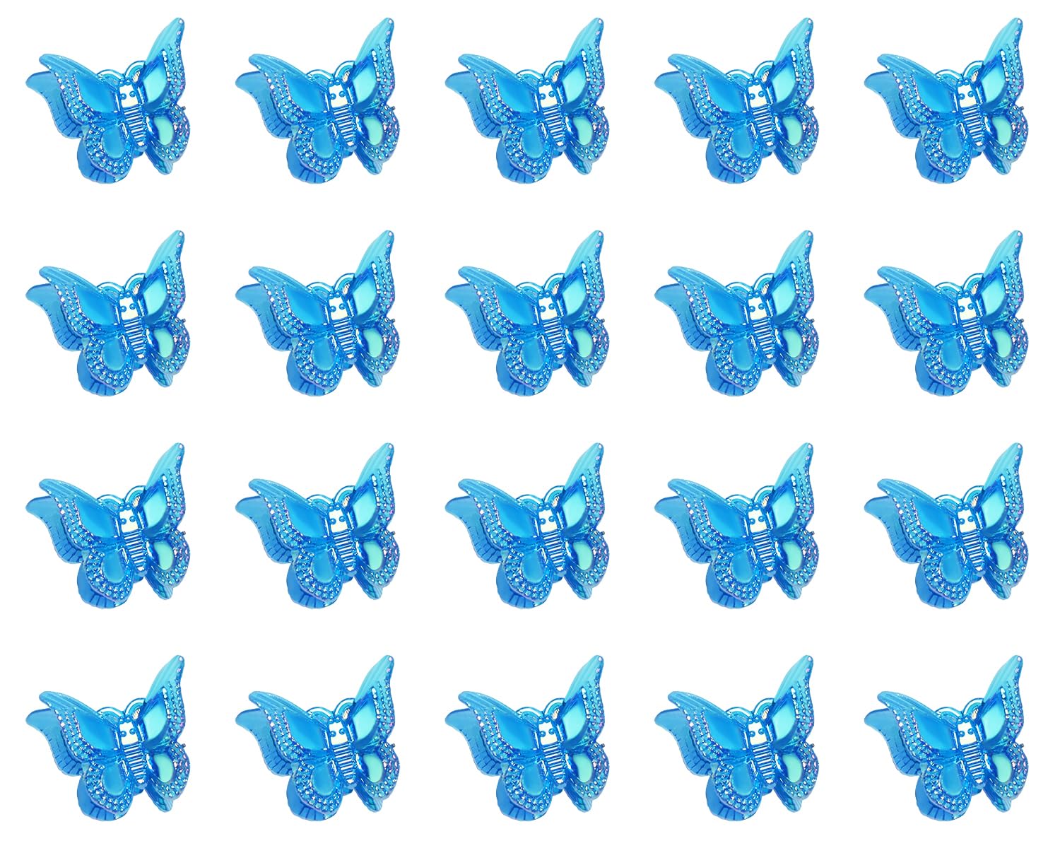 Photo 1 of Penta Angel Mini Butterfly Hair Clips - 20Pcs Blue Glitter