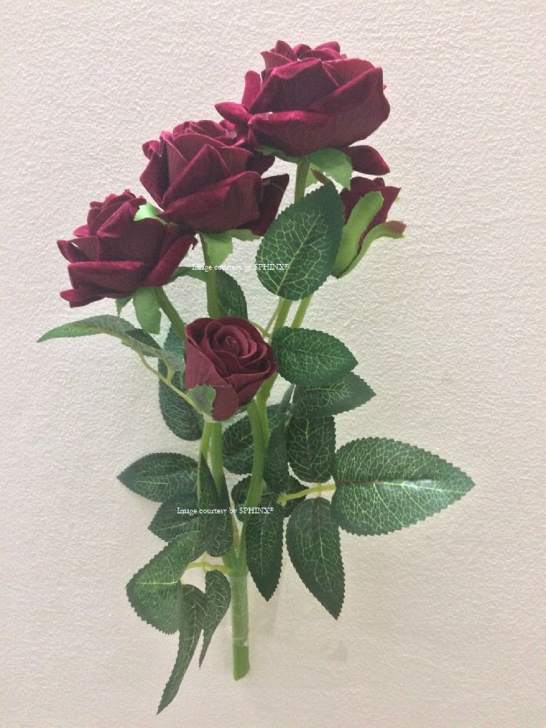 SPHINX® Artificial Roses Bunch for floral arrangements/decoration/Gifting - (1, Maroon)
