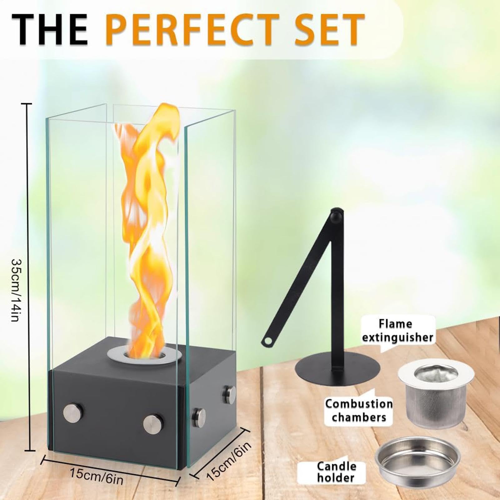 Chimenea de sobremesa para Interior Quemador de Llama Real sin Olor