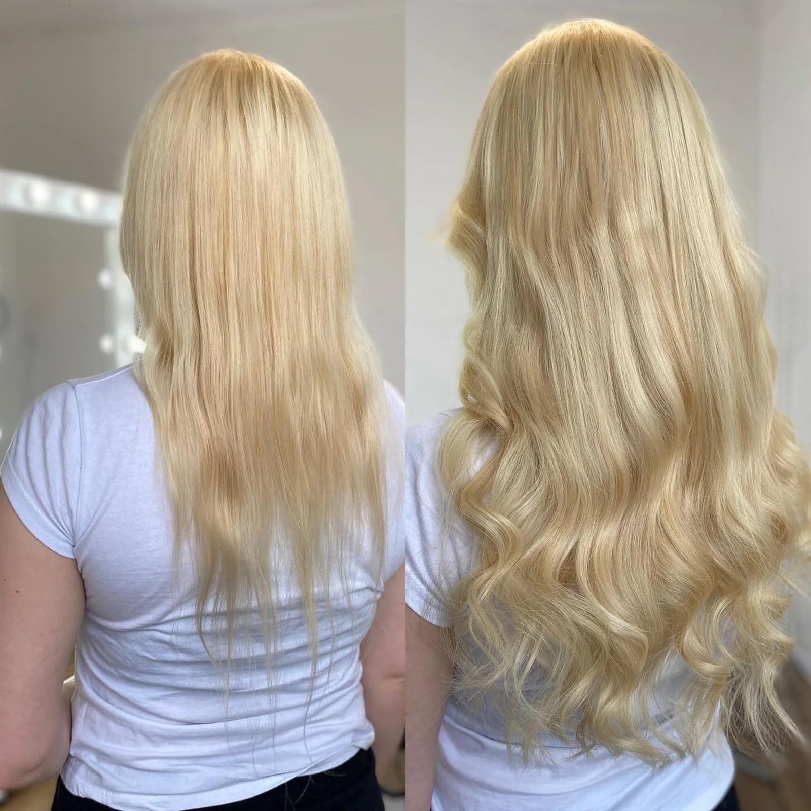 Amazon.com: Hair Extensions #613 Bleach Blonde Clip in Hair  display picture 2