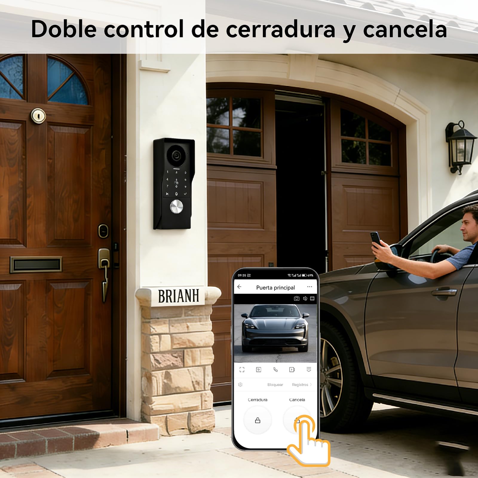 Videoportero WiFi6 2,4/5GHz Full HD 7" Pantalla Táctil Color Audio Bidireccional Detección Humano App Tuya KW07