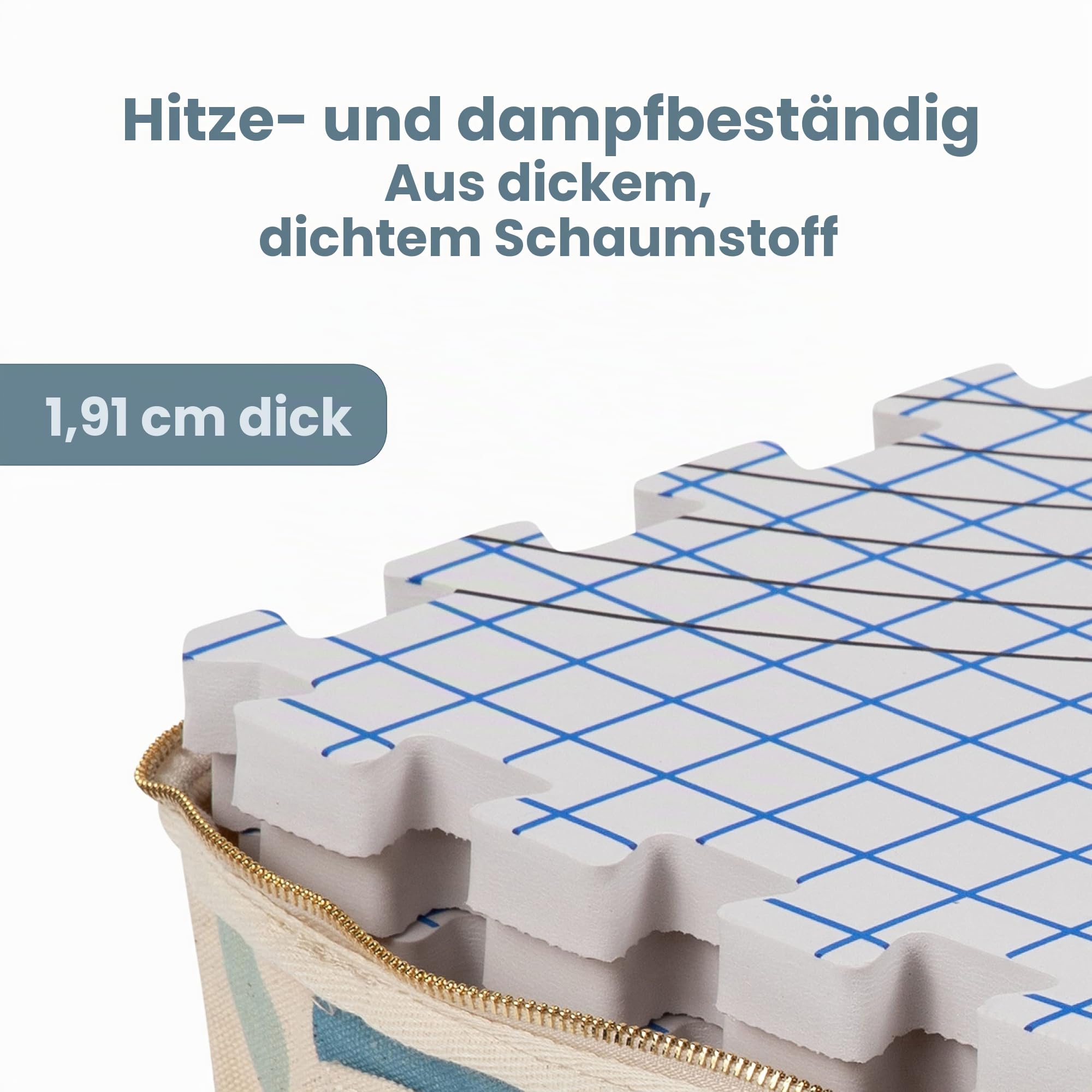 Blockiermatten zum Stricken Premium Häkelset - Extra dicke Blockierbretter mit kreisförmigen Rasterlinien, 150 rostfreie T-Pins in Artisan Dose, Qualität Aufbewahrungstasche - 9 Stück - Artisan