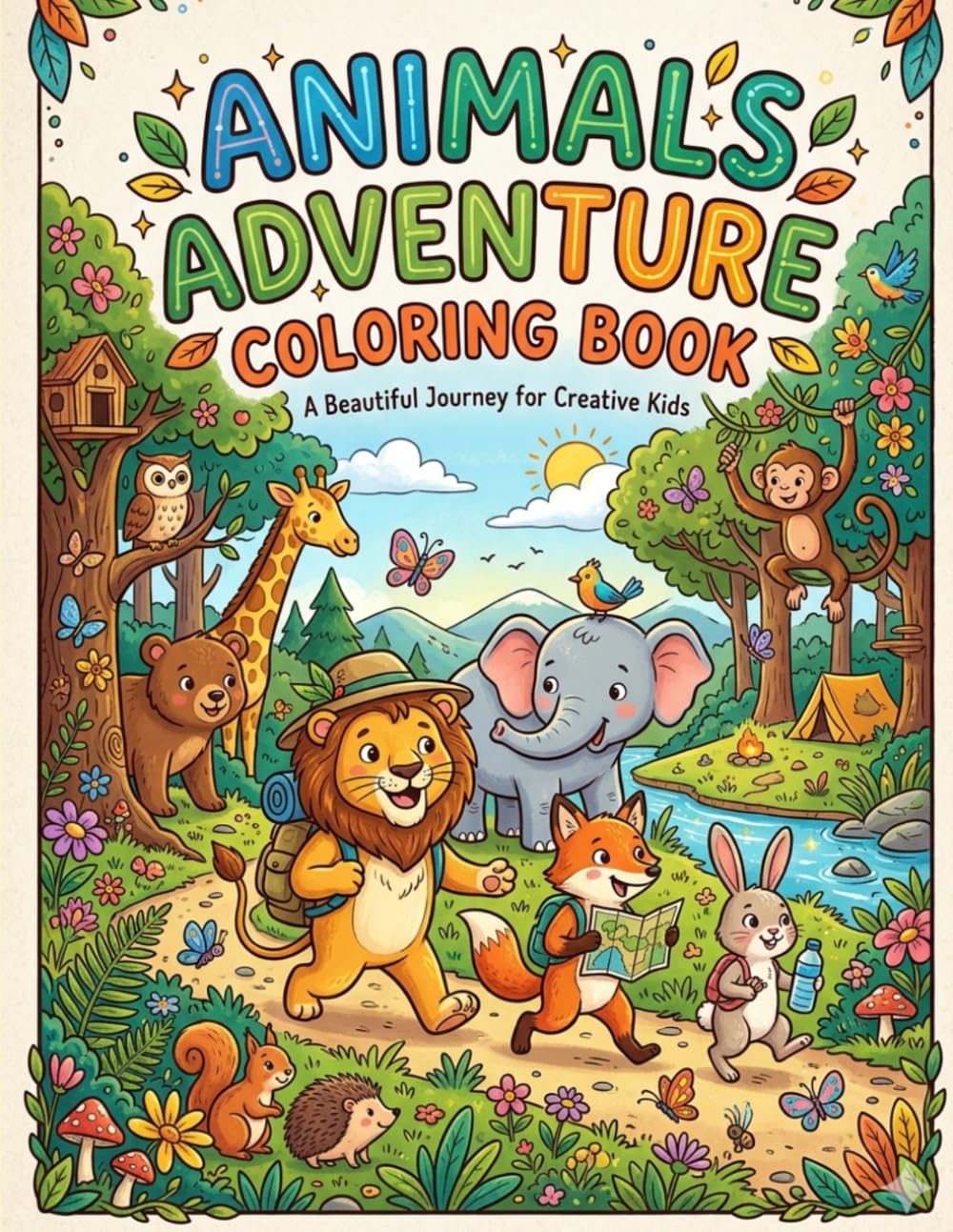 animals adventure coloring book