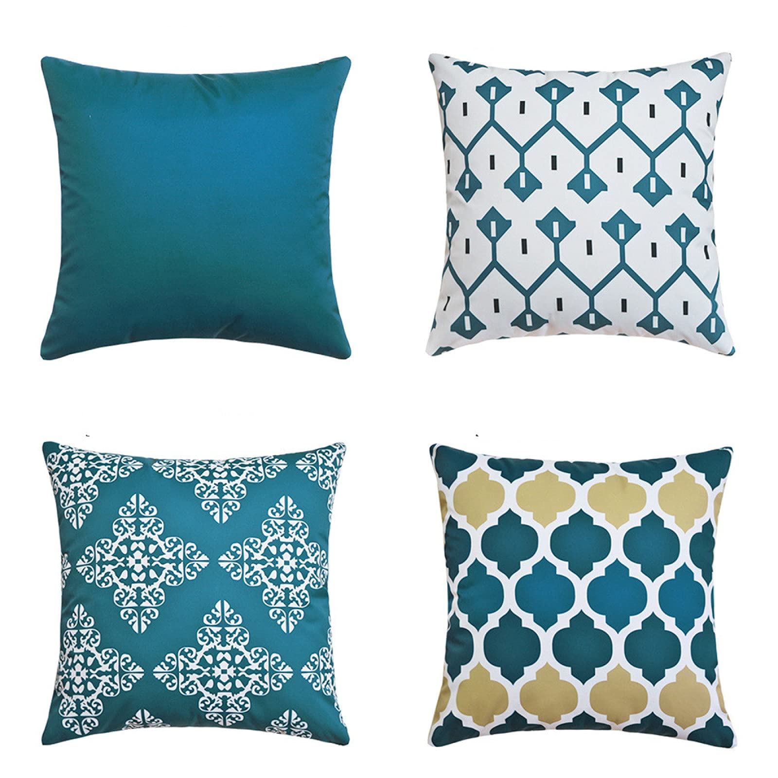 Housses de coussin géométriques pour canapé : créez un salon moderne bleu