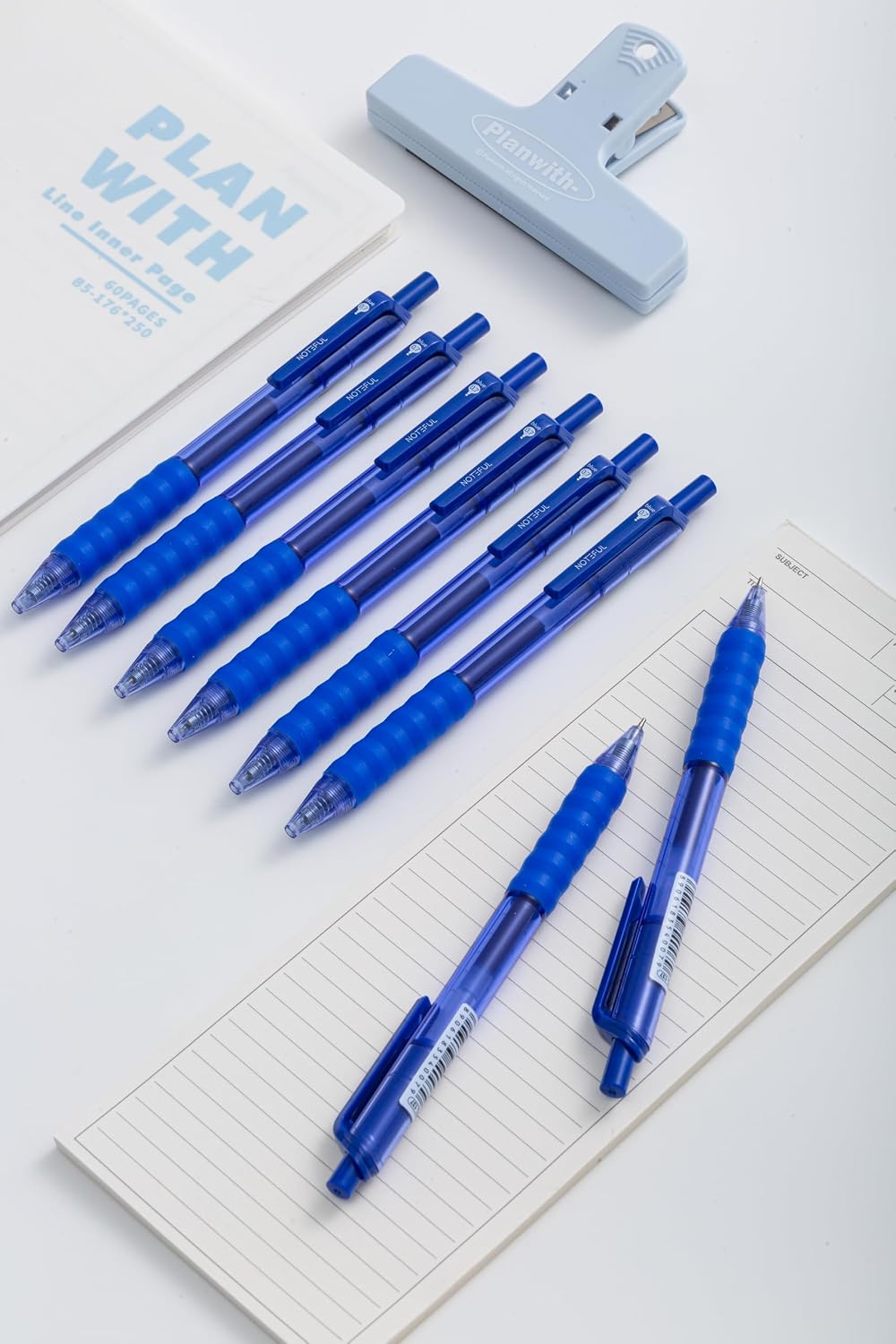 Blue Gel Ink Pens 8 Pack, 0.7mm Retractable ST Tip Pens, Soft Air Cushion Grip, Quick Dry Smooth Writing Pens for Office Work, School Supplies, Note Taking, Journaling and Daily Use image 2