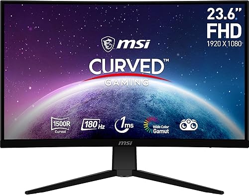 MSI G2422C écran Gaming incurvé Full HD de 23,6" - Dalle VA 1500R 1920 x 1080, 180 Hz / 1 ms, Adaptive Sync - DP 1.2a, HDMI 2.0b CEC