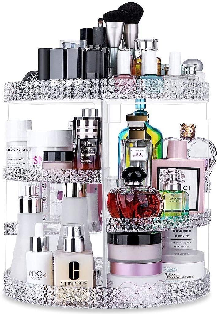 Awenia 360° Rotating Makeup Organizer, 7-Layer Acrylic Storage