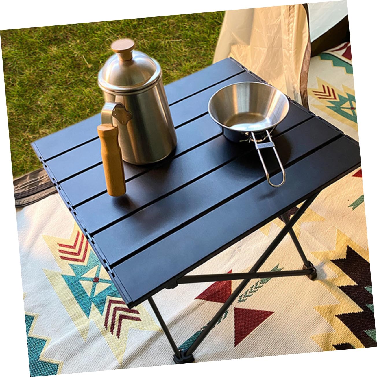 Anneome Tavolo da Campeggio in Alluminio Leggero Resistente e per Barbecue Trasportabili e Attività Outdoor con Borsa per Trasporto Facile