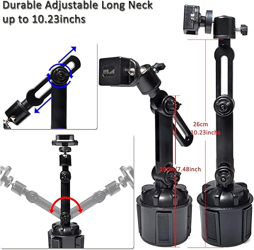 Miniatura 2 de HYS Portavasos Walkie Talkie Clip Mount, portavasos de mano para radio de coche [seguro y estable] Portavasos Radio de 2 vías, soporte para radio de