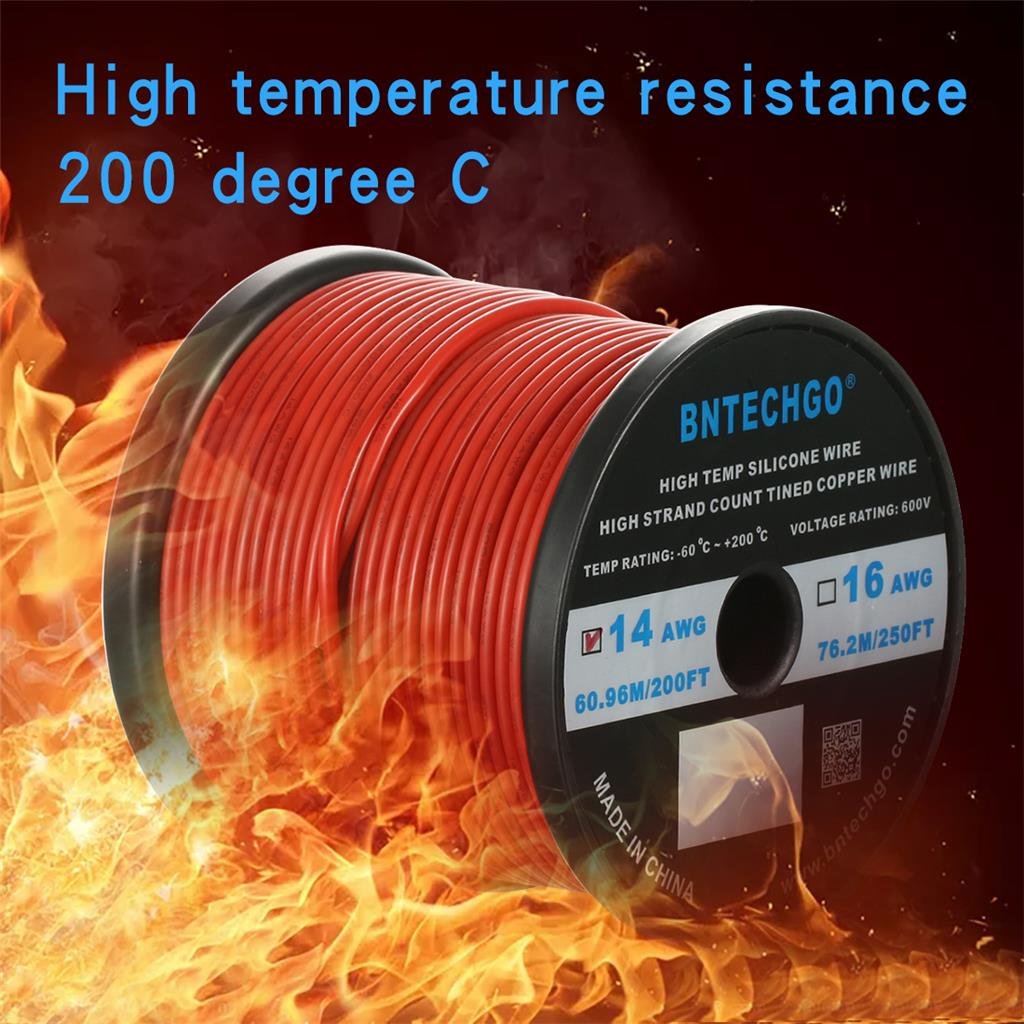 BINNEKER 20 AWG Silikondrahtspule, 61 M – Ultraflexibel, Hitzebeständig Bis 200°C, Für Modellbau & Elektronik