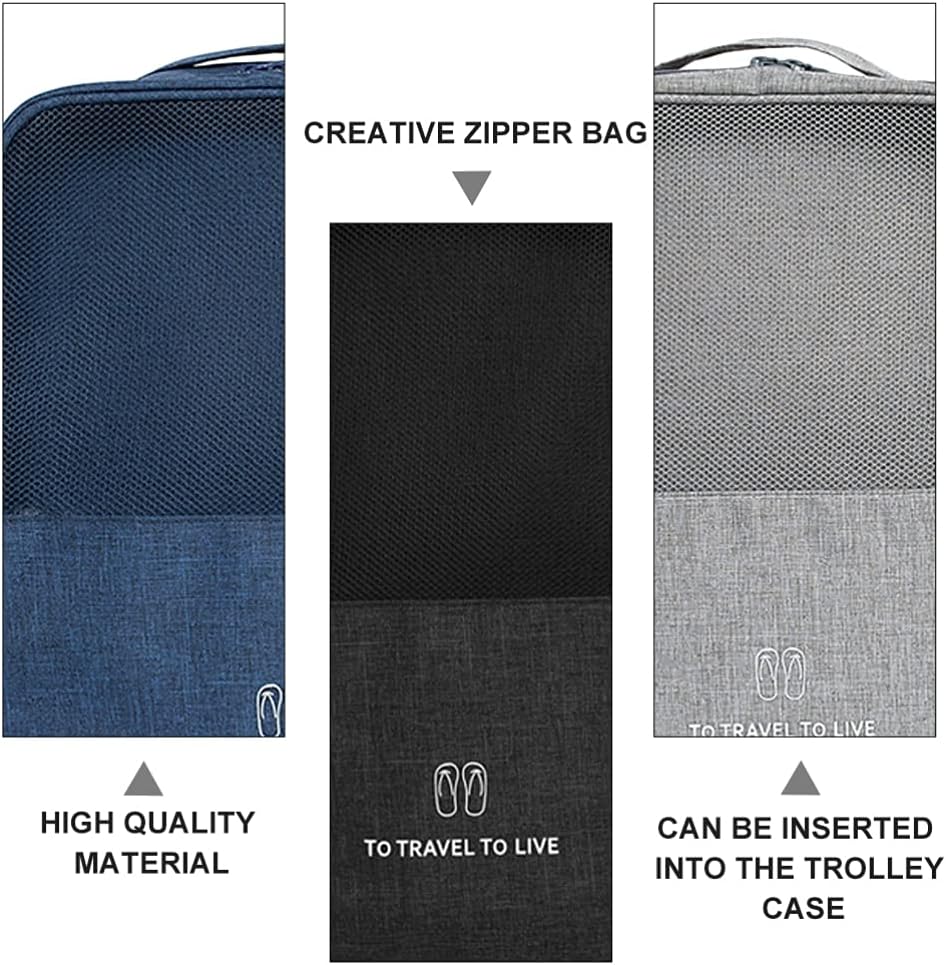  | 4pcs Travel Storage Bag Shoes Slipper Storage Pouch Zippered Carrier Bags Luggage Sorting Storage Bag for Outdoor Travel Business Trip (Random Color), 29X21CM | Shoe Bags