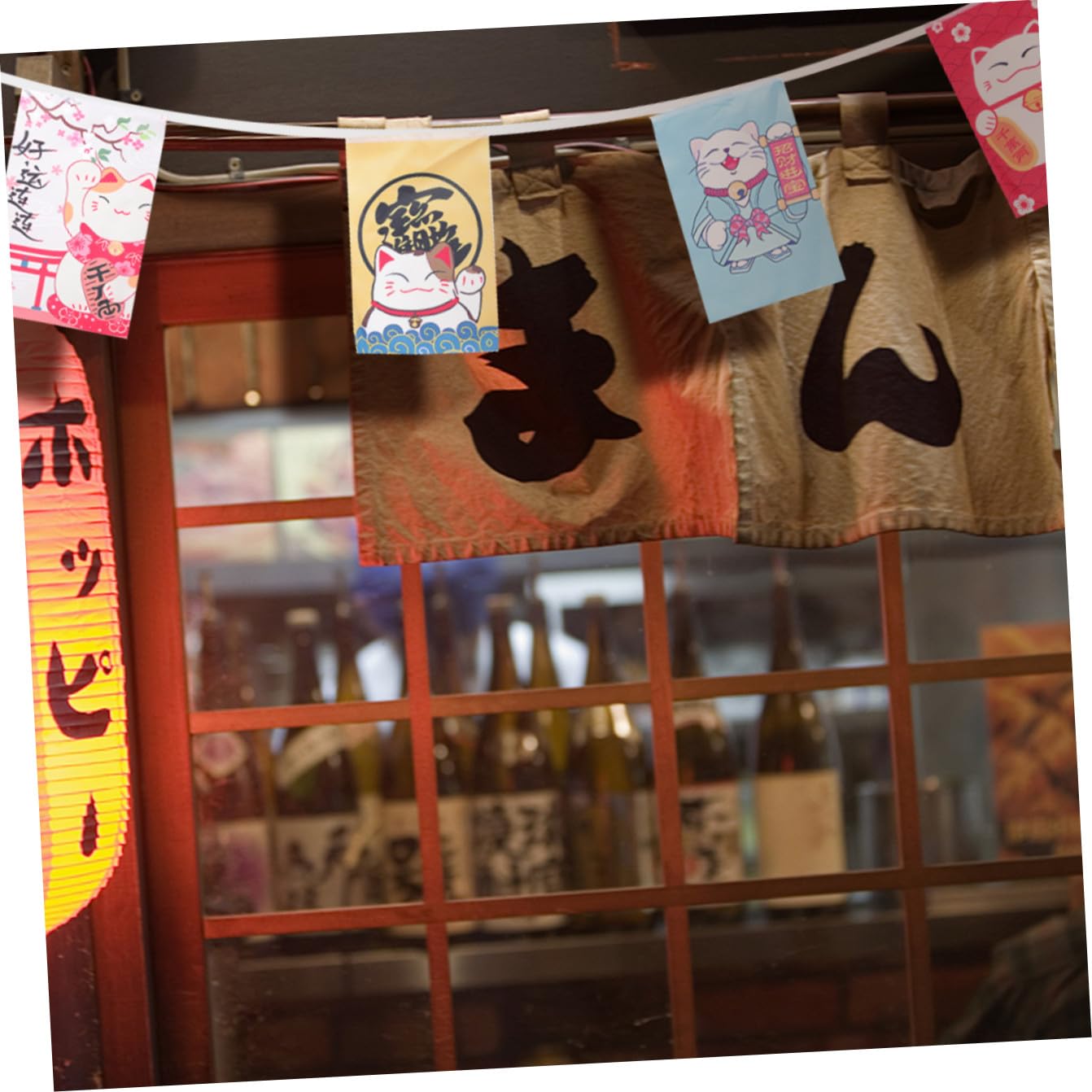 PRETYZOOM 4 Piezas Banderines Cartel De Cumpleaños Colgante De Restaurante Japonés Pancarta De Fiesta De Navidad Adorno Colgante Guirnalda De Navidad Decoración De Restaurante Prop