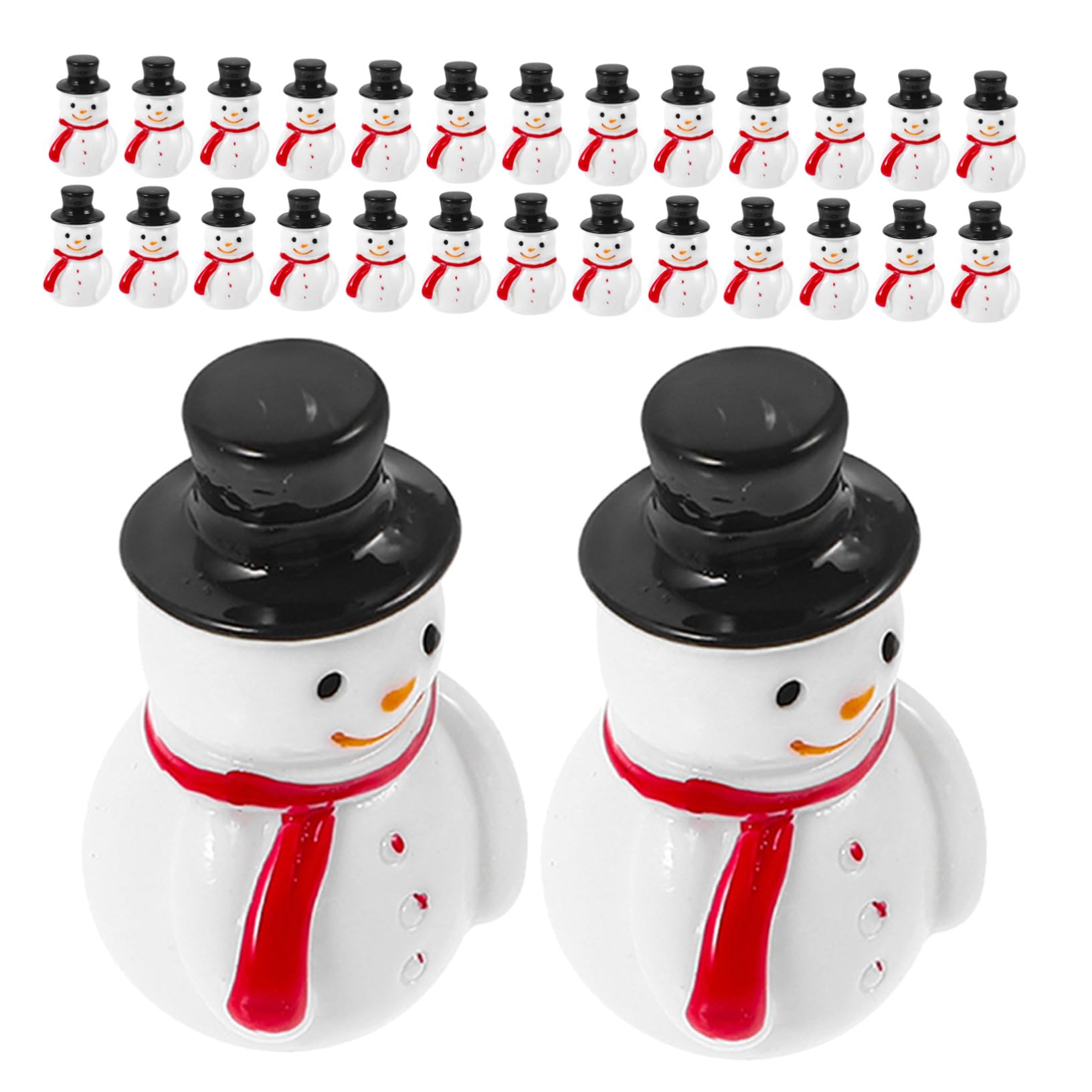 Cabilock 100pièces Miniatures De Bonhomme De Neige Résine Décorations De Maison De Poupée Jardin Figurines Miniatures pour Créations DIY Et Scènes De Noël