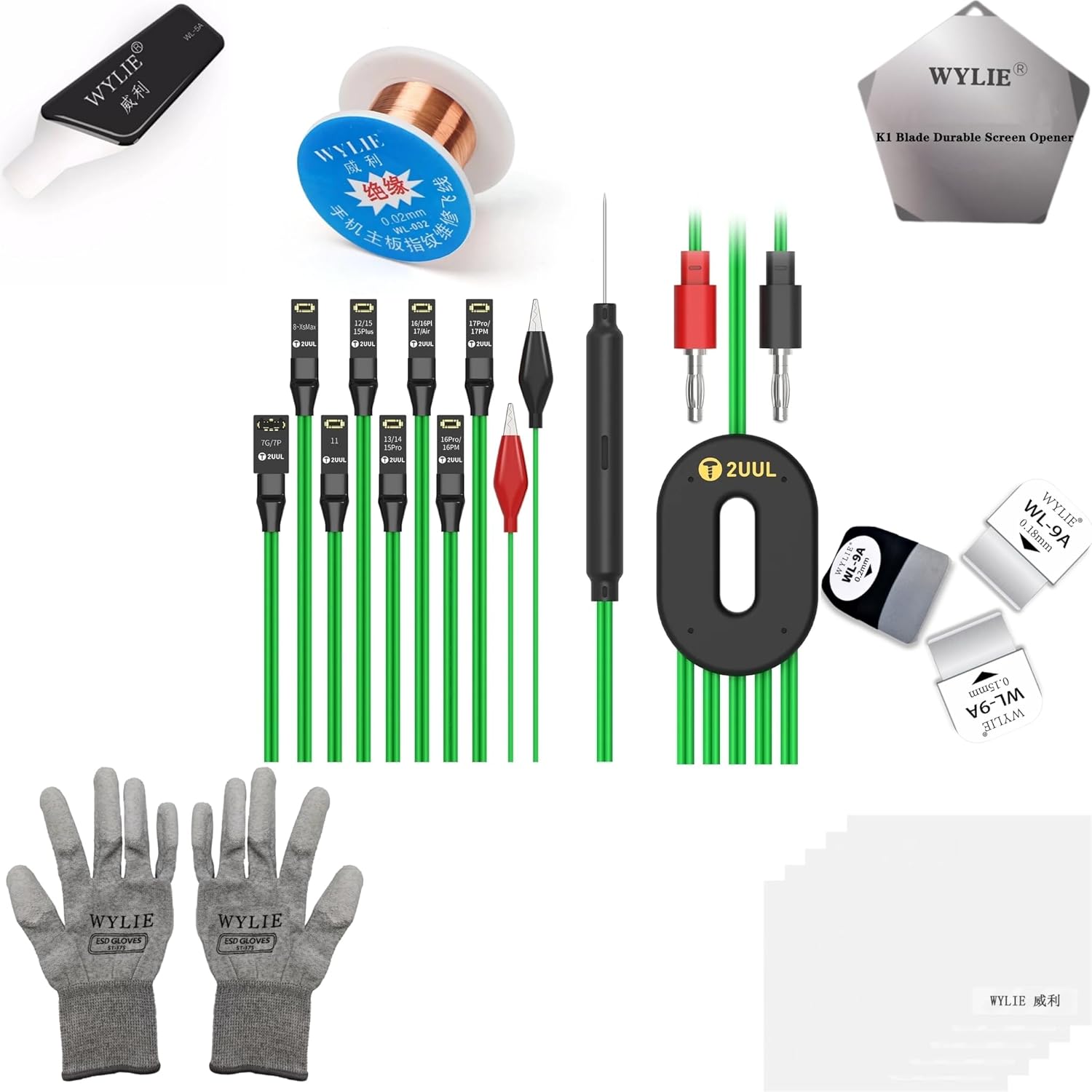 WYLIE 2UUL PW10 FPC Power Cable for iPhone 17Pro Max -7 10 in 1 Power Cable Repair and Boot Testing Pure Copper Ultra-Flexible Wire Core Professional Tools 10 Pack