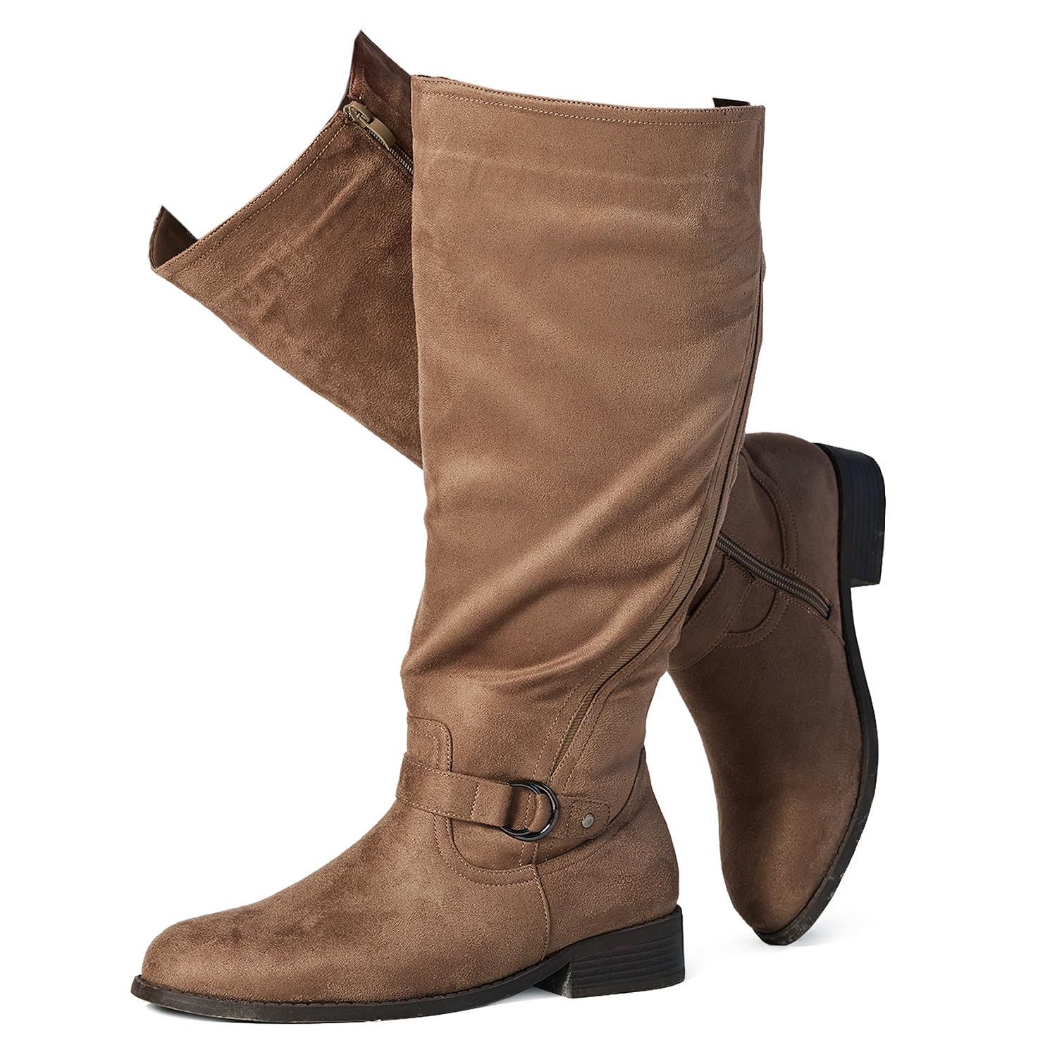 RF ROOM OF FASHION Womens EXTRA WIDE CALF WIDE WIDTH Knee High Riding Boots With Pocket