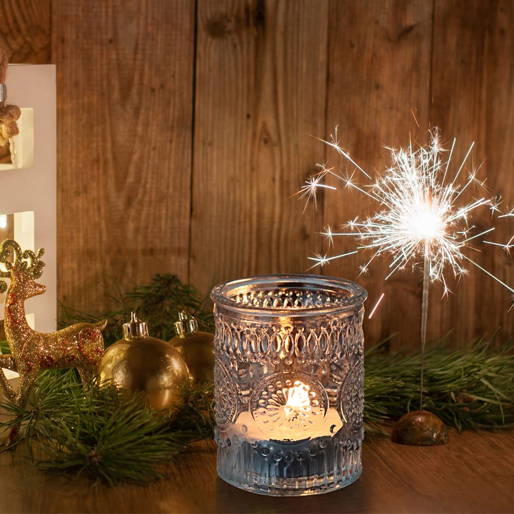 SHMILMH Clear Tealight Candle Holders Set of 36, Ribbed Votive Candle Holders Bulk for Vintage Wedding Table Birthday Party Decoration