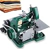Industrial Overlock Sewing Machine, 250W Heavy-Duty Metal Frame Serger Sewing Tool with 3000 Stitches/min, Stitch Length Adjustable, Electric Fabric Coverstitch for Clothes