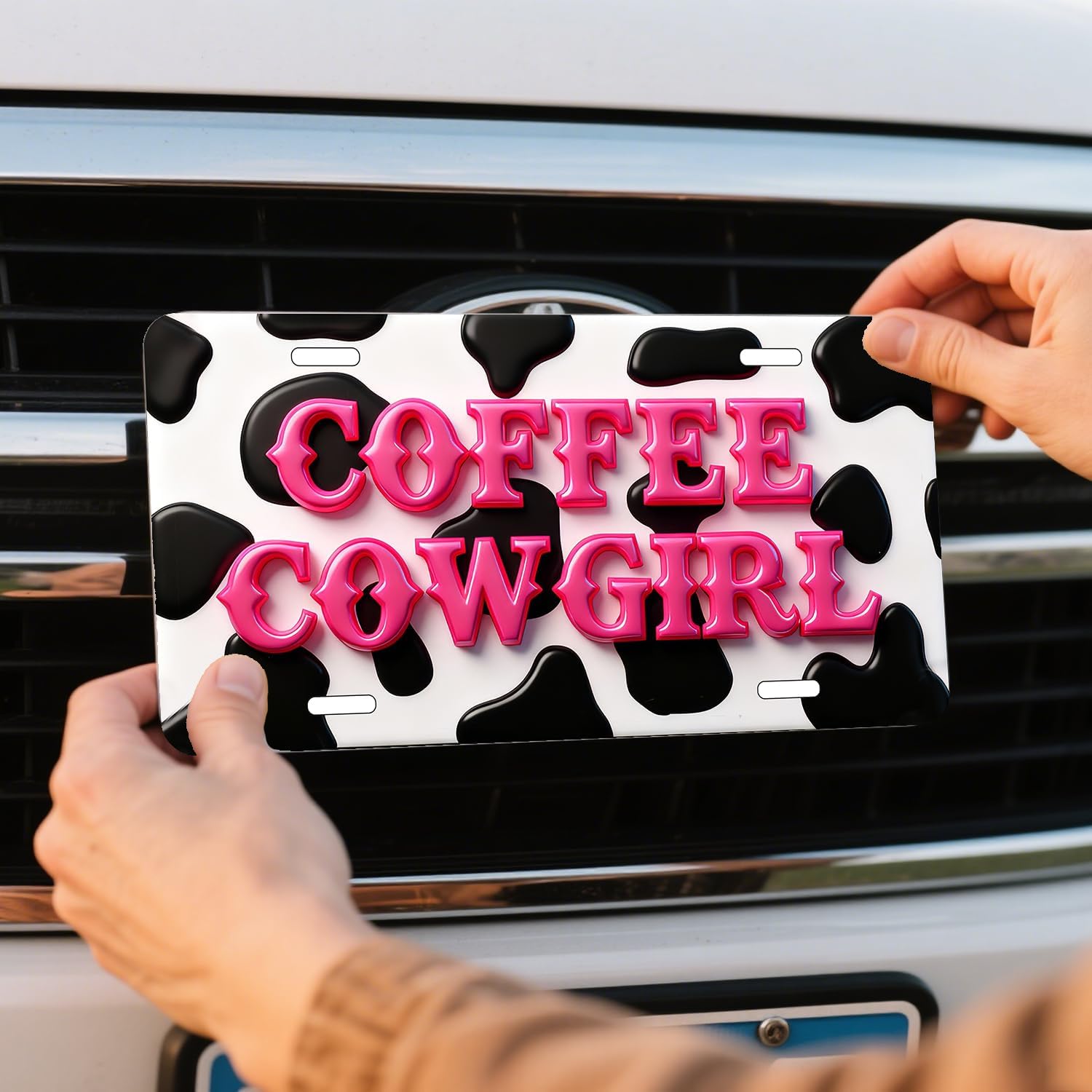 Coffee Cowgirl.Front License Plate Aluminum Decorative License Plates Funny Metal Car Plate 6"X12" Novelty Vanity Tag Cover with 4 Holes Car Decor Accessory(LCP1203043) image 5