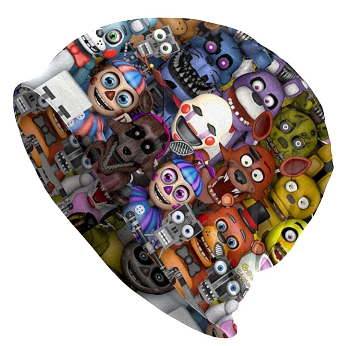 Five Nights Freddys Cartoon Characters All Over Print Adult Size Beanie Hat Multicoloured