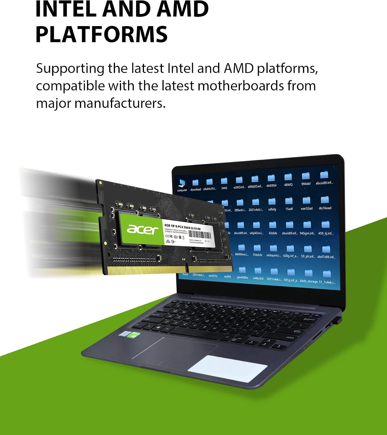Acer SD100 4GB Single RAM 2666 MHz DDR4 CL19 1.2V Laptop Computer Memory - BL.9BWWA.202