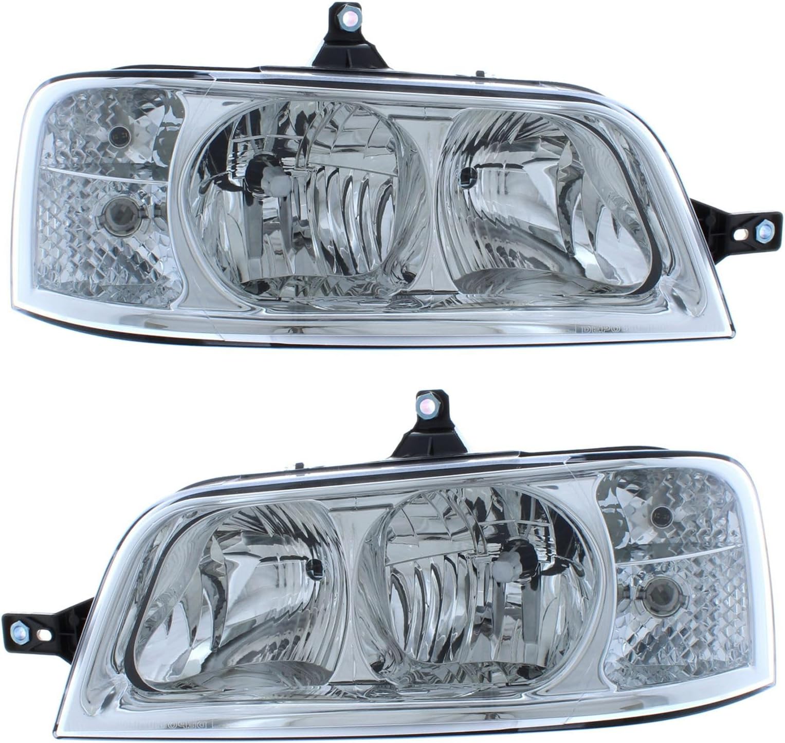 XYZ Parts Replacement Headlight Assembly Electric Adjustment Chrome Inner Halogen Compatible With Peugeot Boxer Mk2 Van 2002-2007 For UK 1 Pair Drivers Side Right Hand & Passengers Side Left Hand