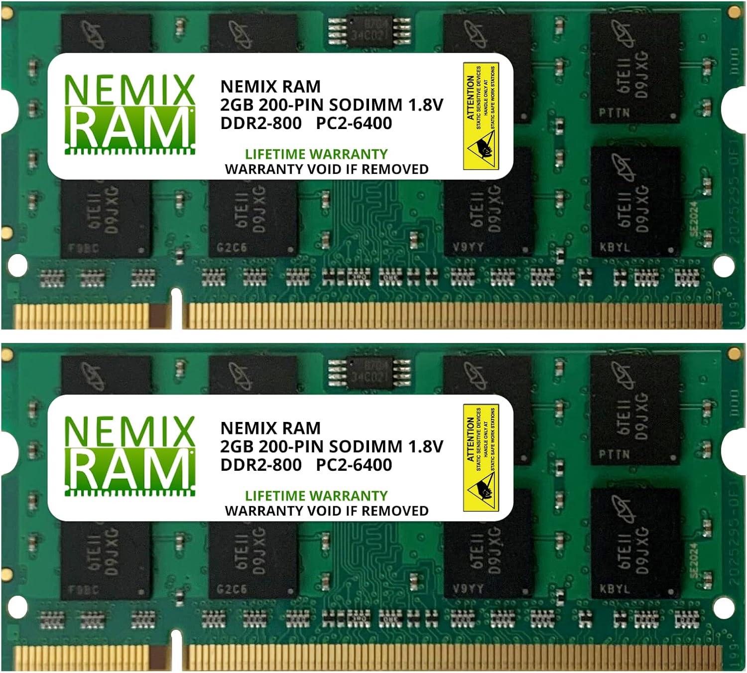 NEMIX RAM 8GB (2X4GB) DDR2 800MHZ PC2-6400 2Rx8 1.8V SODIMM Laptop Memory Kit