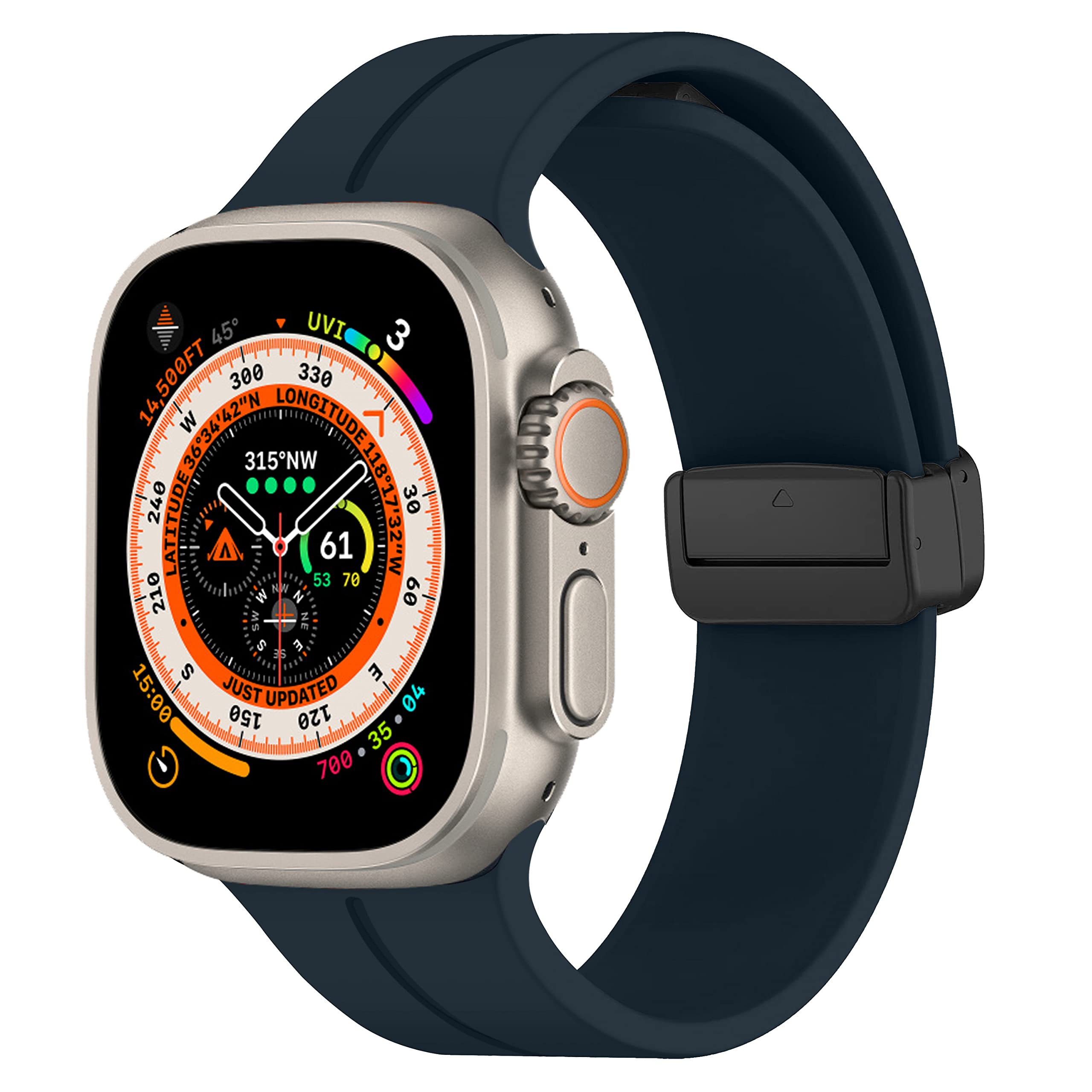 Magnetic for Apple Watch Ultra/2 Band 49mm 45mm 44mm 46mm 42mm 41mm 40mm iWatch Bands 38mm 42mm Men/Women,Sport Silicone Strap for Apple Watch Band Series 10/9 8/7/6/5/4/3/SE 2nd generation/Ultra 2