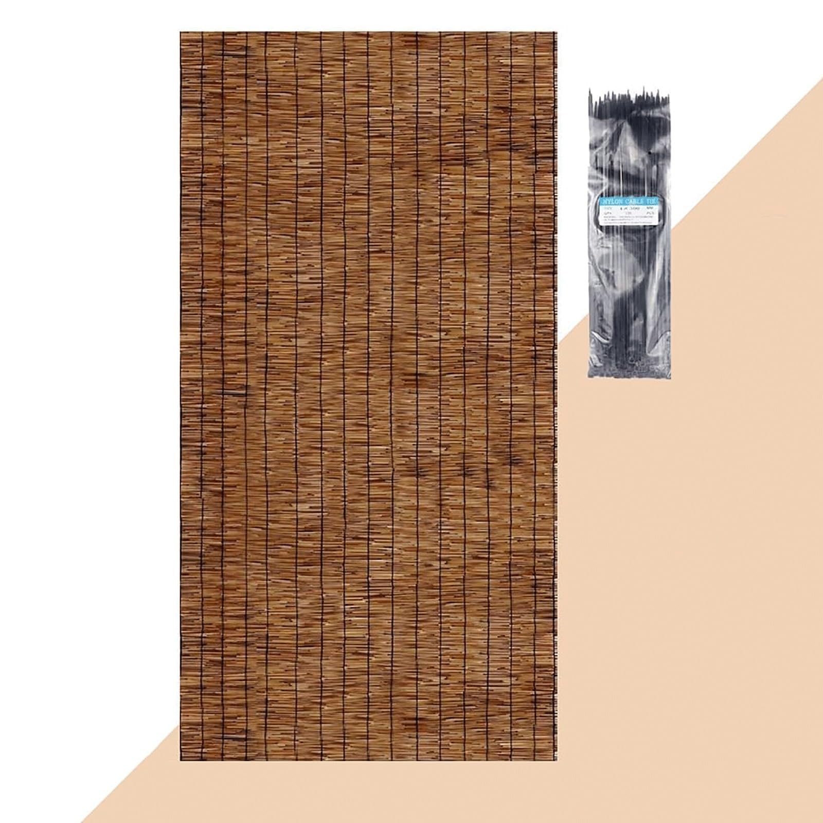Rotolo di recinzione da giardino in bambù naturale, decorativo, per cortile, esterno, patio, terrazza, 168 x 800 cm, soluzione ecologica