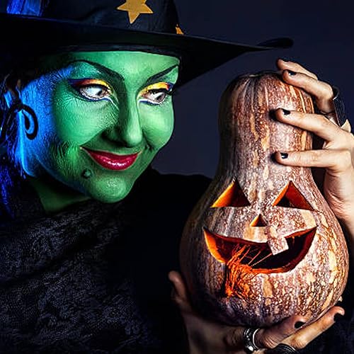 Miniatura 6 de MEICOLY Palo de pintura corporal de cara verde (1.06 onzas), béisbol negro de ojo verde, palo de camuflaje de caza, pintura facial de Gamora Witch