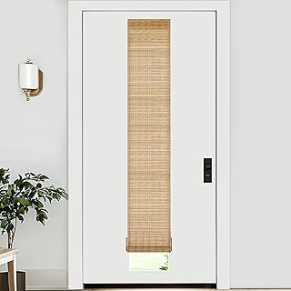 LazBlinds No Tools No Drill Bamboo Roller Shades, Cordless Bamboo Blinds...