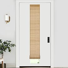 LazBlinds No Drill Bamboo Roller Shades, Brown206, 12" W x 70" H