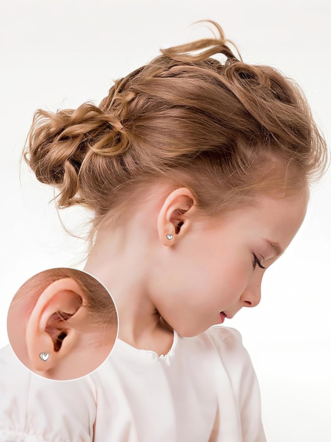 20G Tiny Heart Stud Earrings for Women Silver Plated Hypoallergenic Cute Small Ball Screw Back Studs Mini Cartilage Tragus Post Dainty Minimalist Mother's Day Birthday Christmas Jewelry Gifts - Image 5