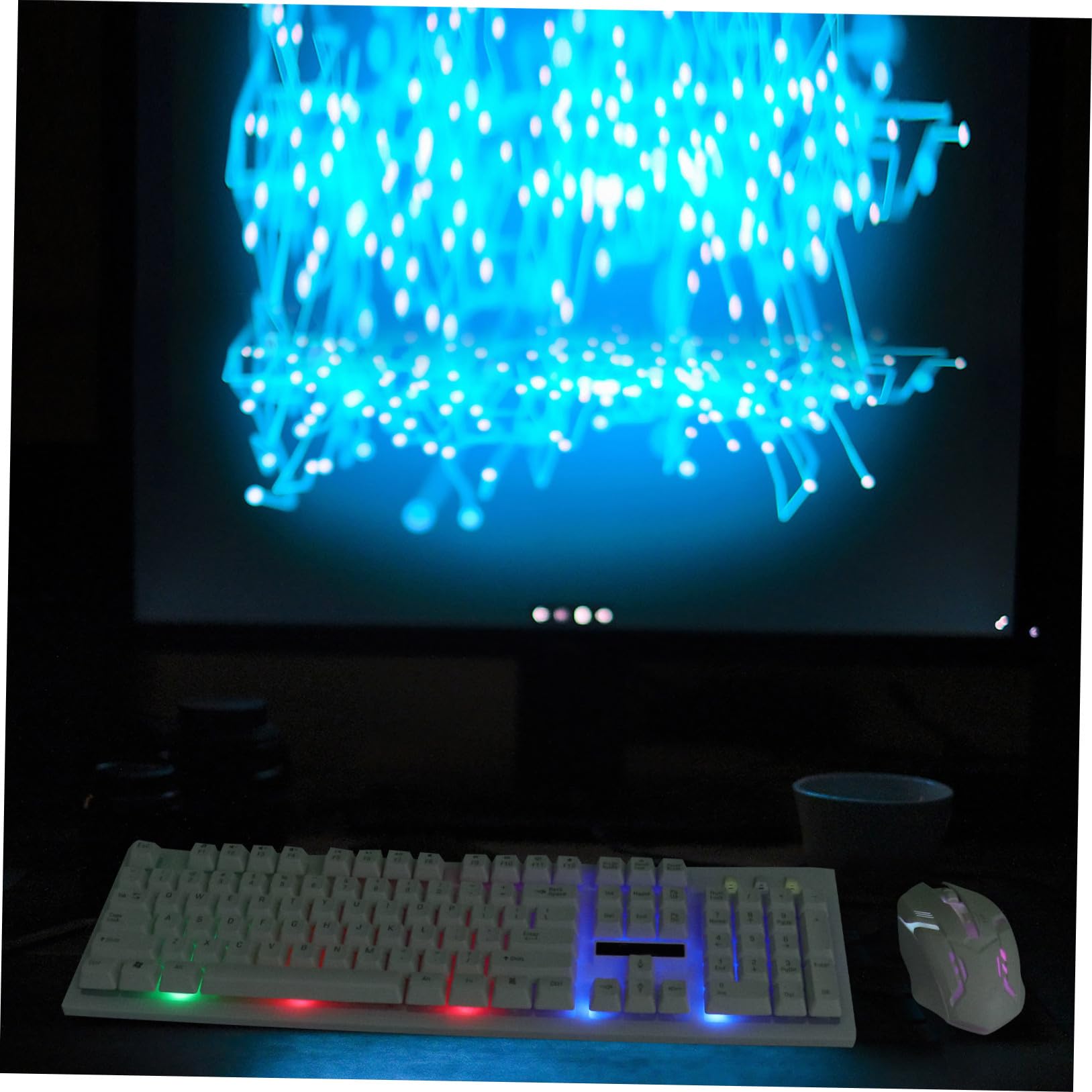 Ensemble Clavier et Souris USB Filaires Gaming Lumineux 104 Touches