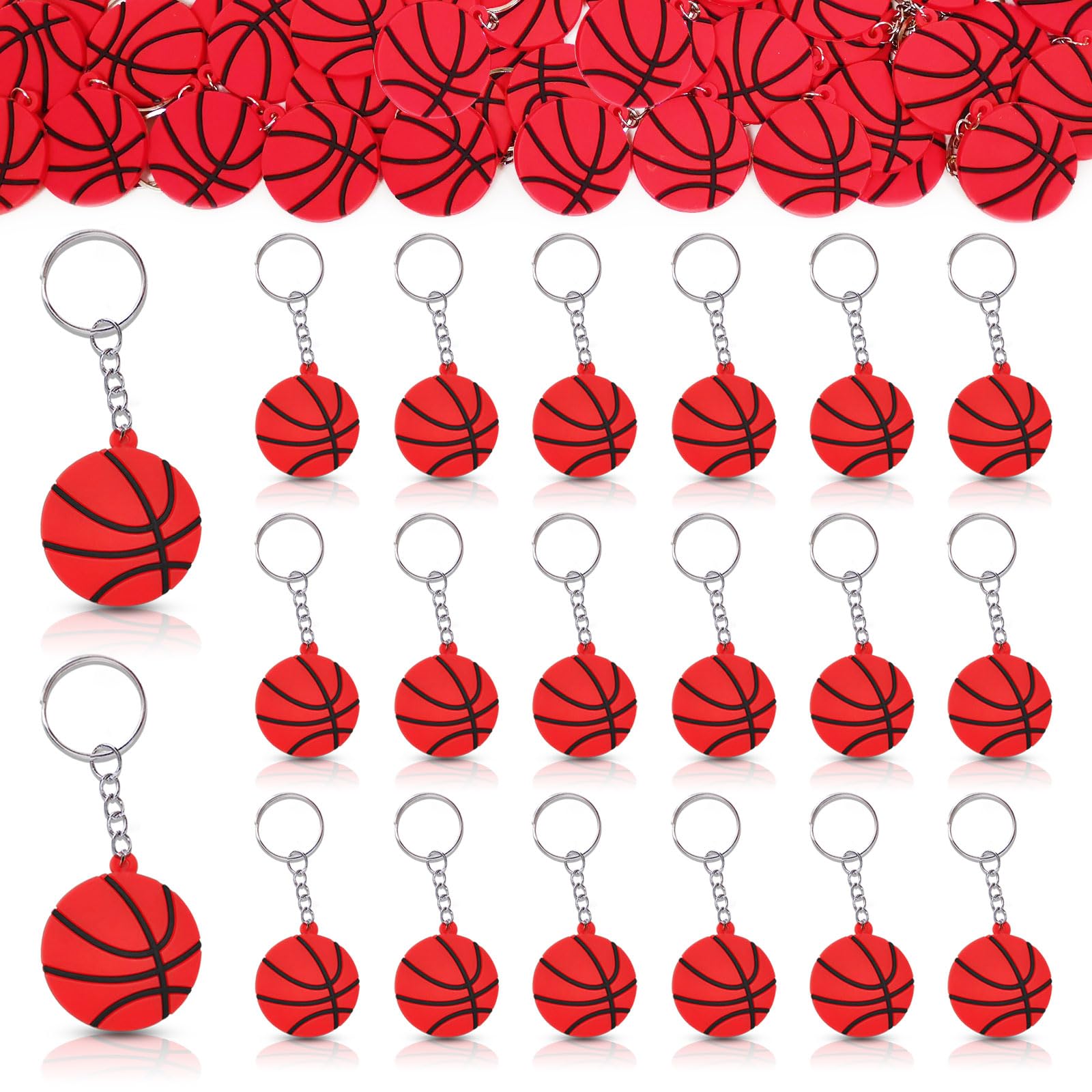CiciBear 24 Pack Basketball Keychains Party Decoration for 2023 Sports Themed Party, Sports Baby Shower, Kids Birthday, School Rewards