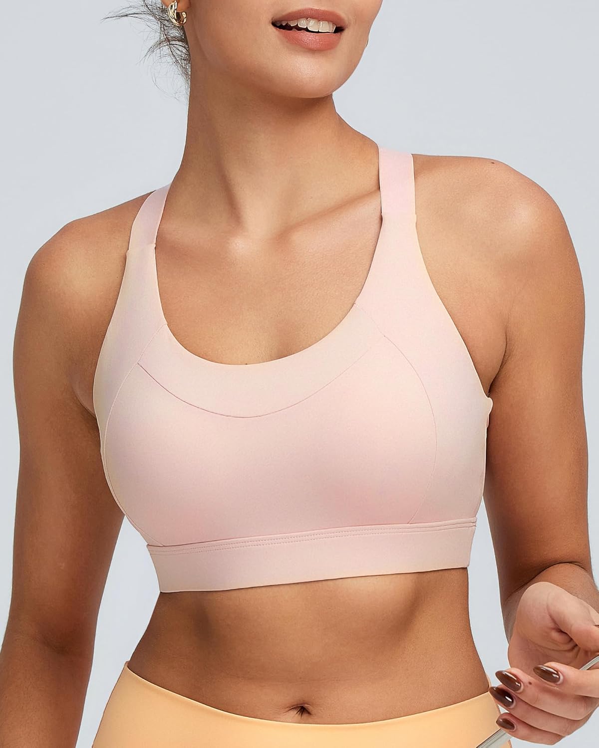 RUNNING GIRL Sports Bras for Women High Support, Adjustable Straps High Impact Sports Bras with Sewn in Pads Running Bra
