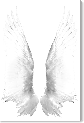 The Oliver Gal Artist Co. Lienzo decorativo para pared, diseño de alas de ángel blanqueadas, decoración del hogar, 30 x 45 pulgadas, blanco, blanco
