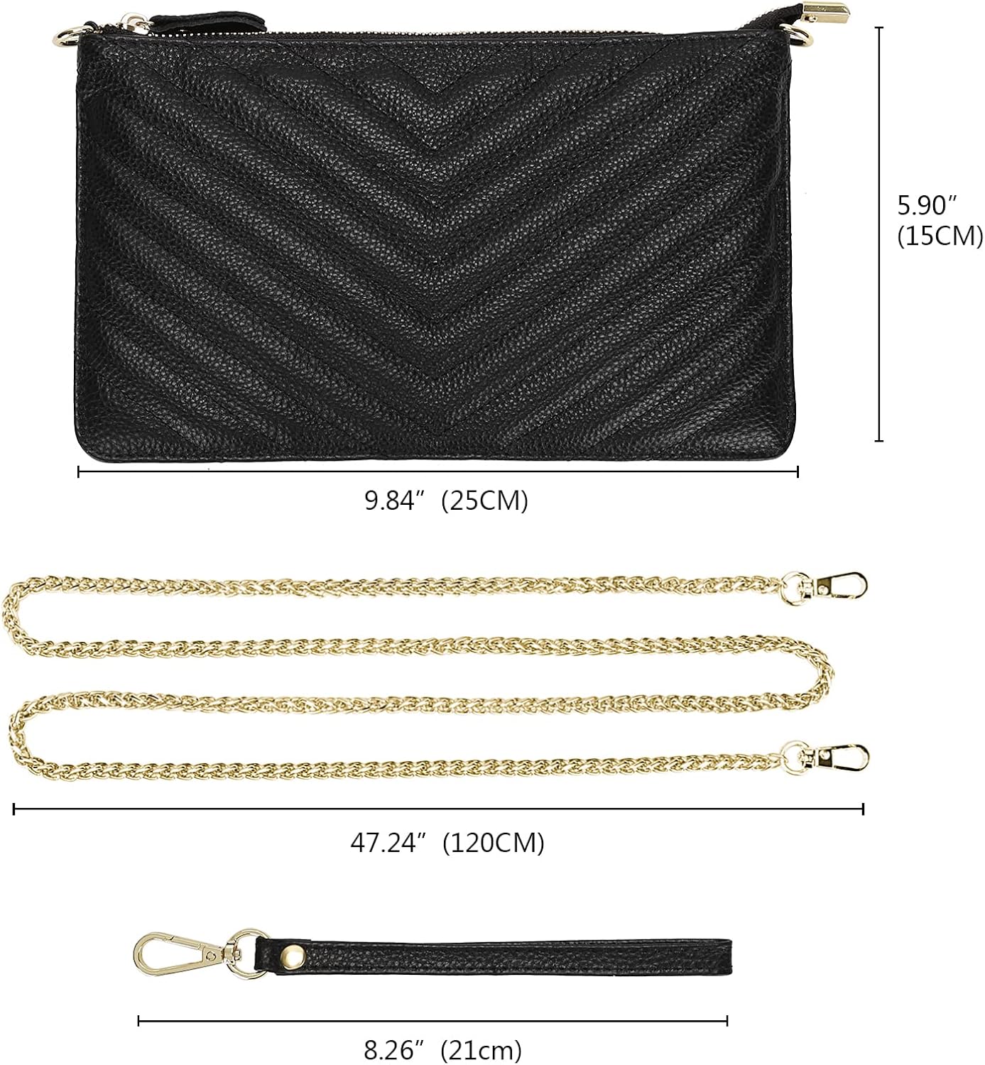 YALUXE Genuine Leather Wristlet Handbags Purses Cell Phone Pocket Clutch Wallet Crossbody Bags for Women - Image 6