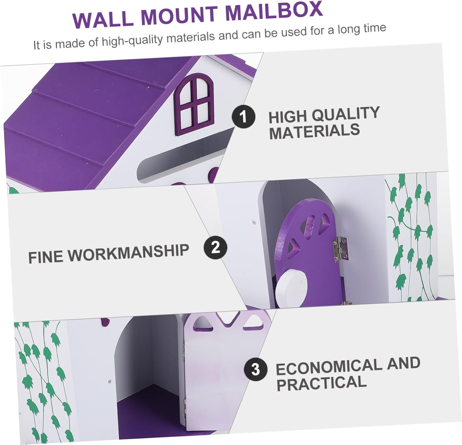 Hemoton 1pc Lovely Wall Mount Mailbox Creative Decor for Home School Office Small House Post Box for Letters and Complaints Elegant Design Suitable Capacity for Envelopes and Newspapers