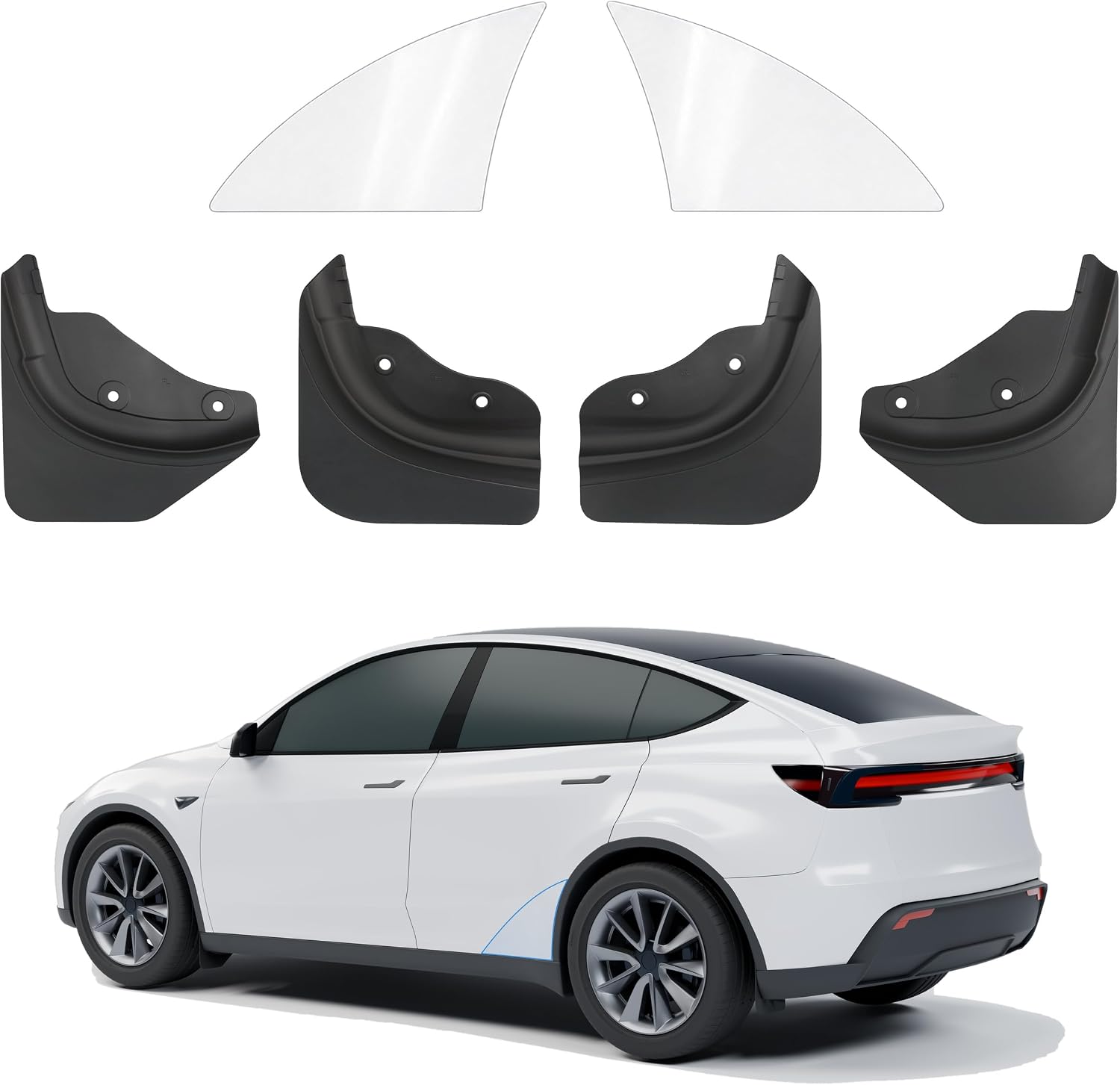 Flexible TPE Mud Flaps and TPU PPF Kit for 2025-2026 Tesla Model Y Juniper