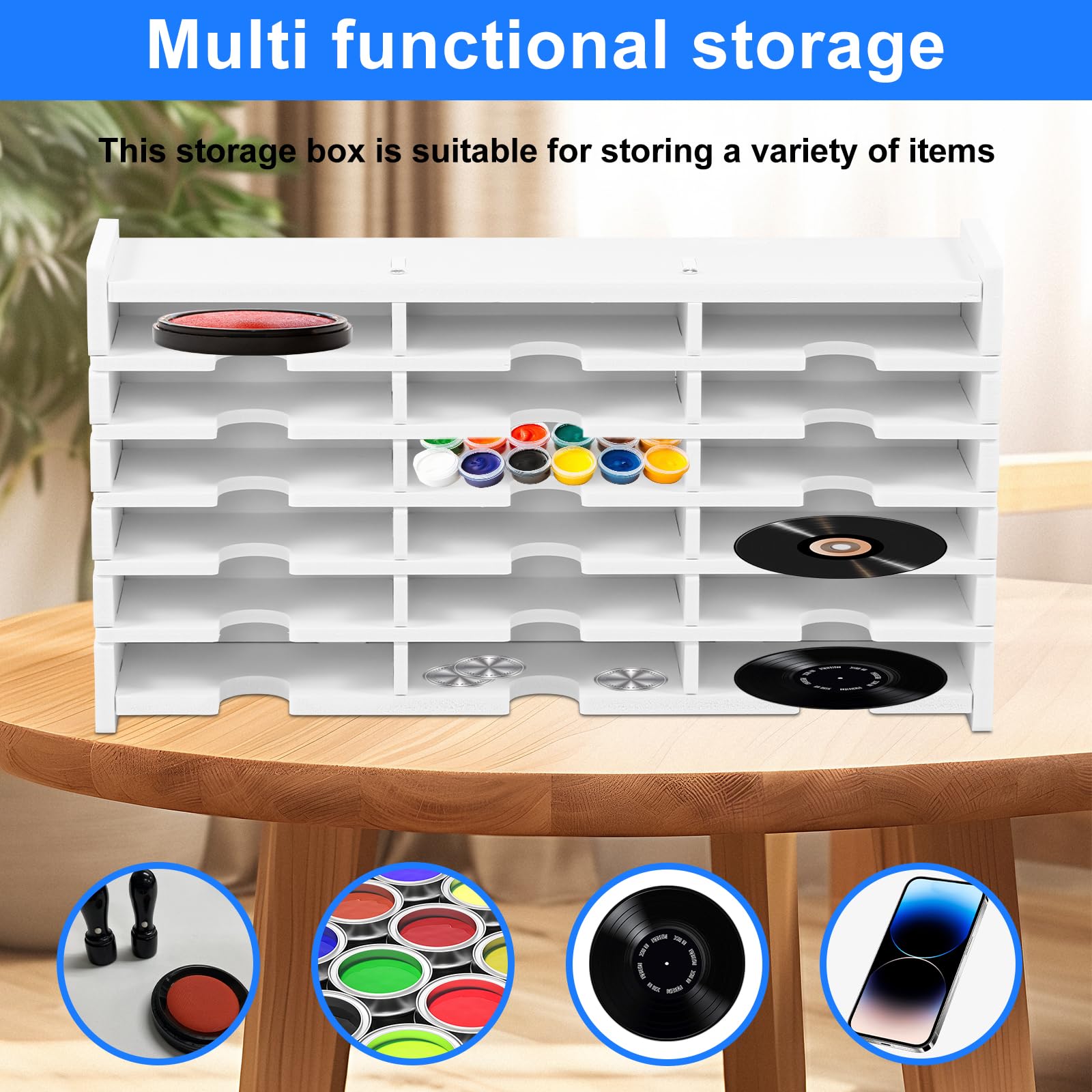 NZWBSHSSP Stamp Pad Storage Organizer Versatile Large Capacity Slim Ink Pad Holder Easy to Maintain Ink Pads Painting Tray Rack Slots Ink Pad Holder with Compartments for Ranger - Image 4