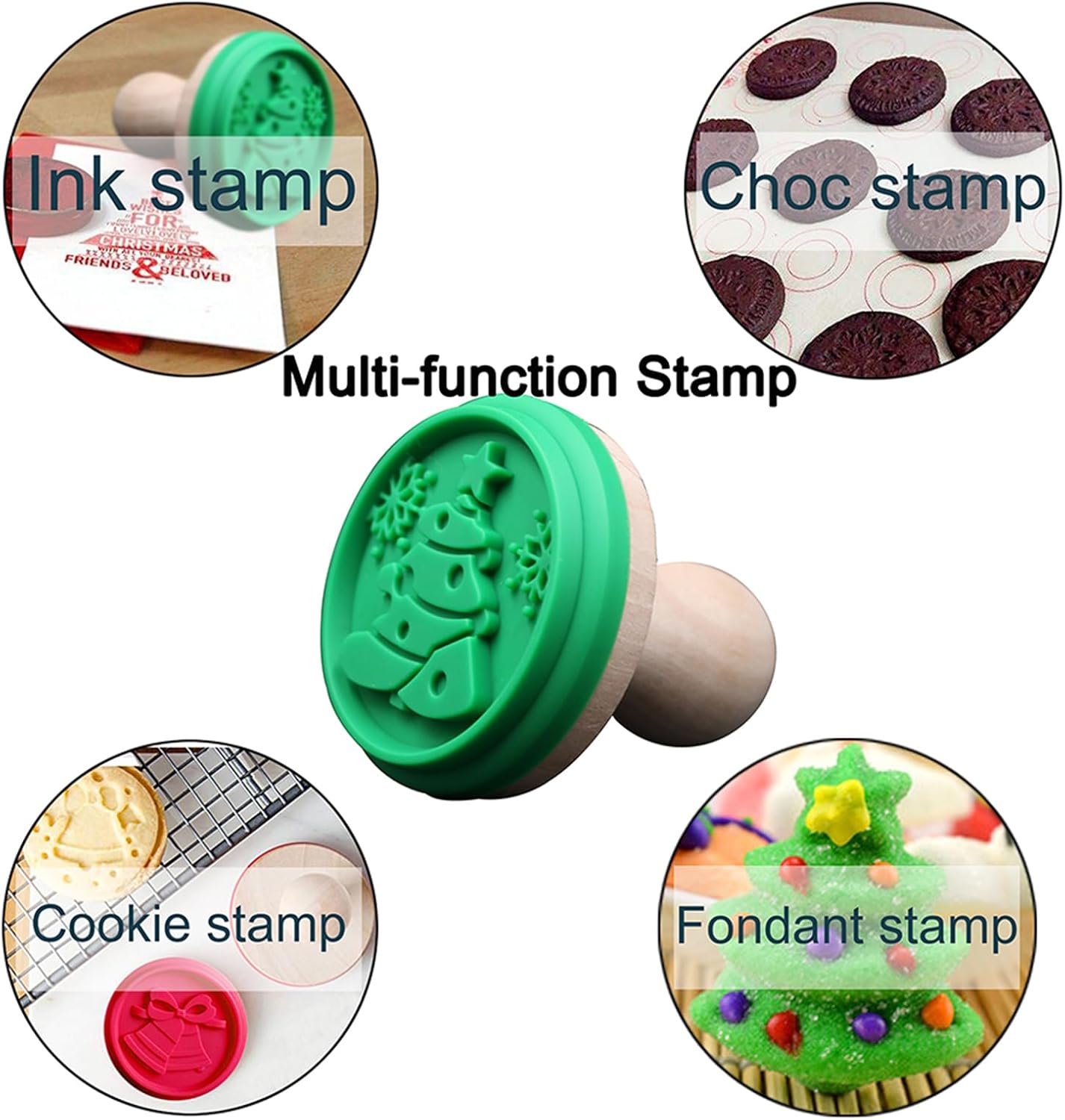 Silicone Christmas Cookie Stamps, Christmas Cookie Cutter for Baking, Party Novelty DIY Baking Gift, Non stick and BPA Free - Image 3